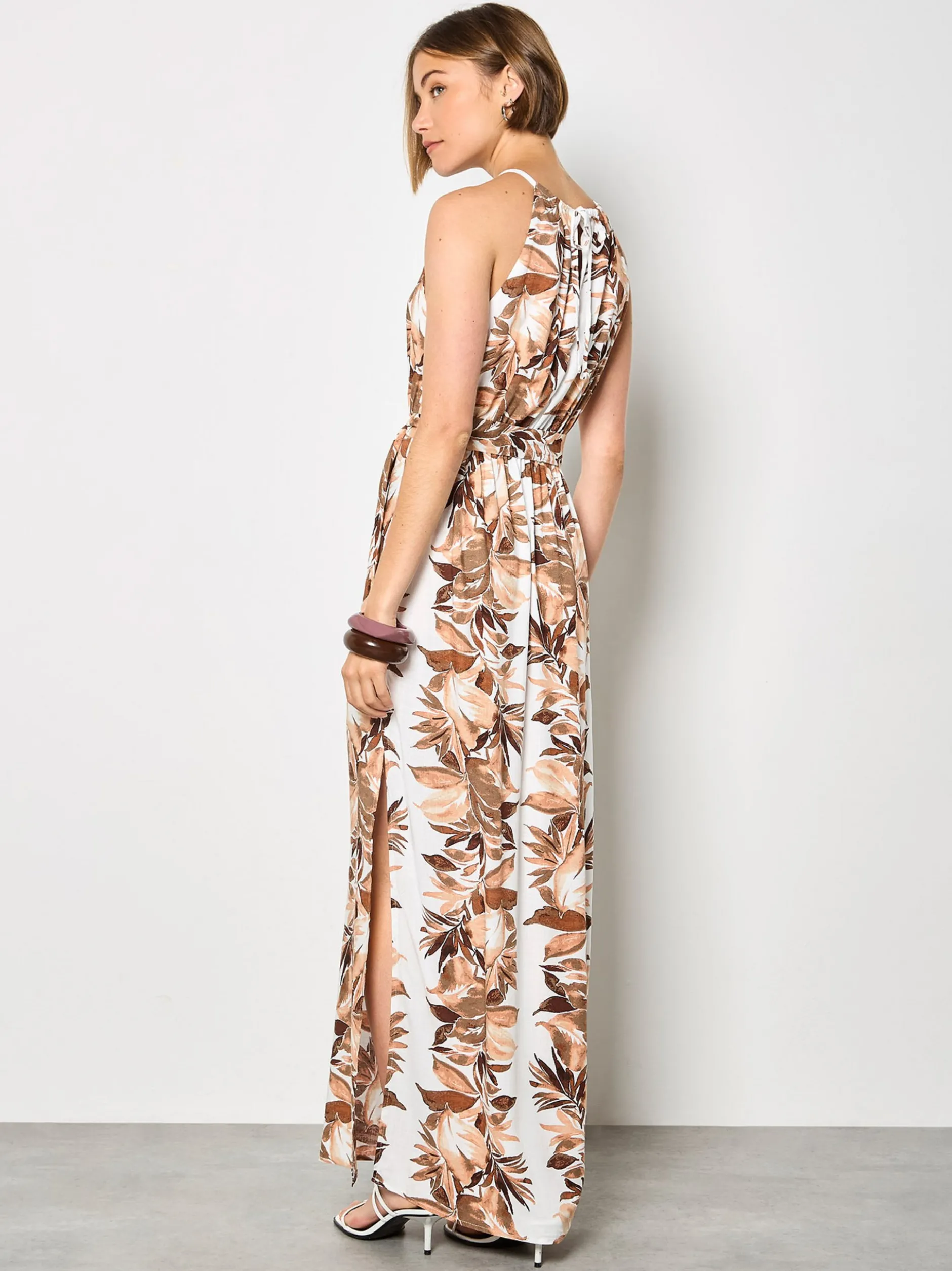 Apricot Damen Maxikleid in ecru weiß - Länge: lang