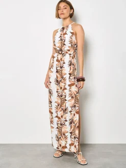 Apricot Damen Maxikleid in ecru weiß - Länge: lang