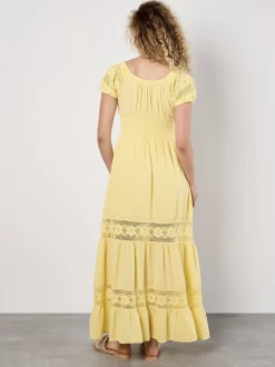 Apricot Damen Maxikleid in gelb - Länge: lang