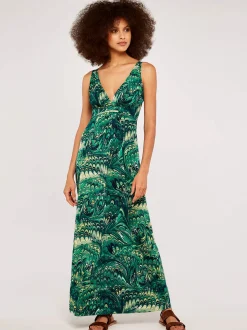 Apricot Damen Maxikleid in grün - Länge: lang