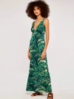 Apricot Damen Maxikleid in grün - Länge: lang