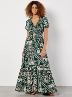 Apricot Damen Maxikleid in grün - Länge: lang