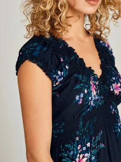 Apricot Damen Maxikleid in marine blau - Länge: lang