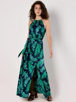 Apricot Damen Maxikleid in marine blau - Länge: lang