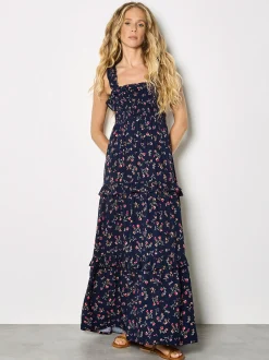 Apricot Damen Maxikleid in marine blau - Länge: lang