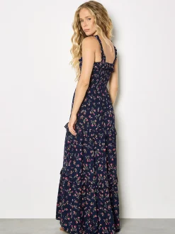 Apricot Damen Maxikleid in marine blau - Länge: lang