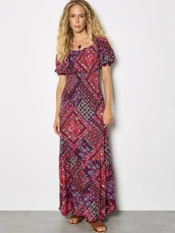 Apricot Damen Maxikleid in purple - Ausschnitt: Karree