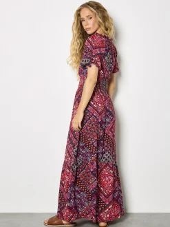 Apricot Damen Maxikleid in purple - Ausschnitt: Karree