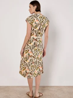Apricot Damen Midikleid in beige - Länge: midi