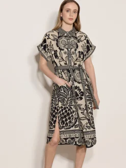 Apricot Damen Midikleid in beige - Länge: midi