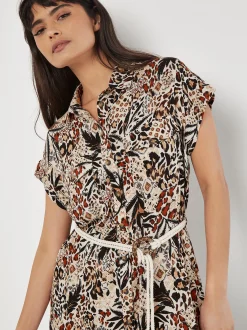 Apricot Damen Midikleid in beige mehrfarbig