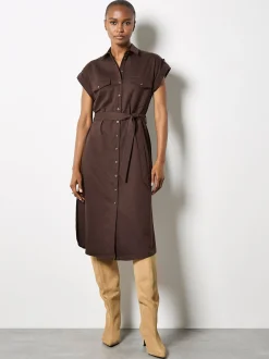Apricot Damen Midikleid in braun - Länge: midi