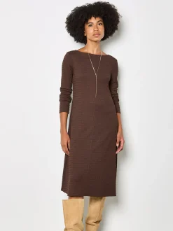 Apricot Damen Midikleid in braun - Ausschnitt: U-Boot
