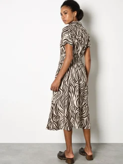 Apricot Damen Midikleid in braun beige - Länge: midi