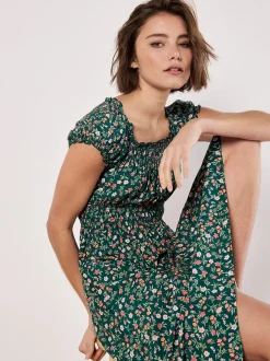 Apricot Damen Midikleid in grün - Länge: midi