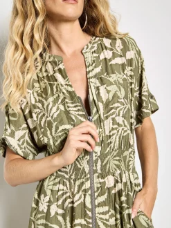 Apricot Damen Midikleid in grün - Länge: midi