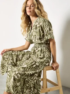Apricot Damen Midikleid in grün - Länge: midi