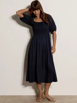 Apricot Damen Midikleid in marine - Ausschnitt: Karree