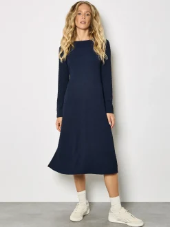 Apricot Damen Midikleid in marine blau - Länge: midi