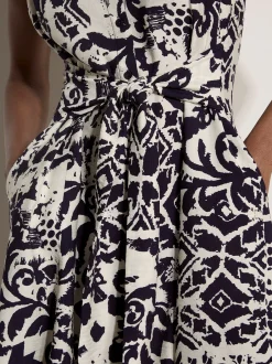 Apricot Damen Midikleid in marine blau - Länge: lang