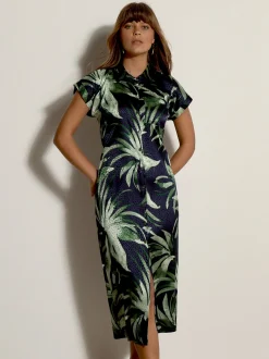 Apricot Damen Midikleid in marine - Länge: midi