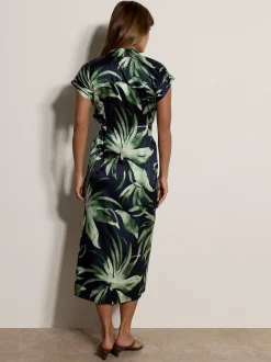 Apricot Damen Midikleid in marine - Länge: midi