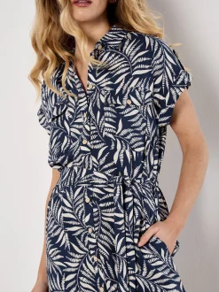 Apricot Damen Midikleid in marine - Länge: midi