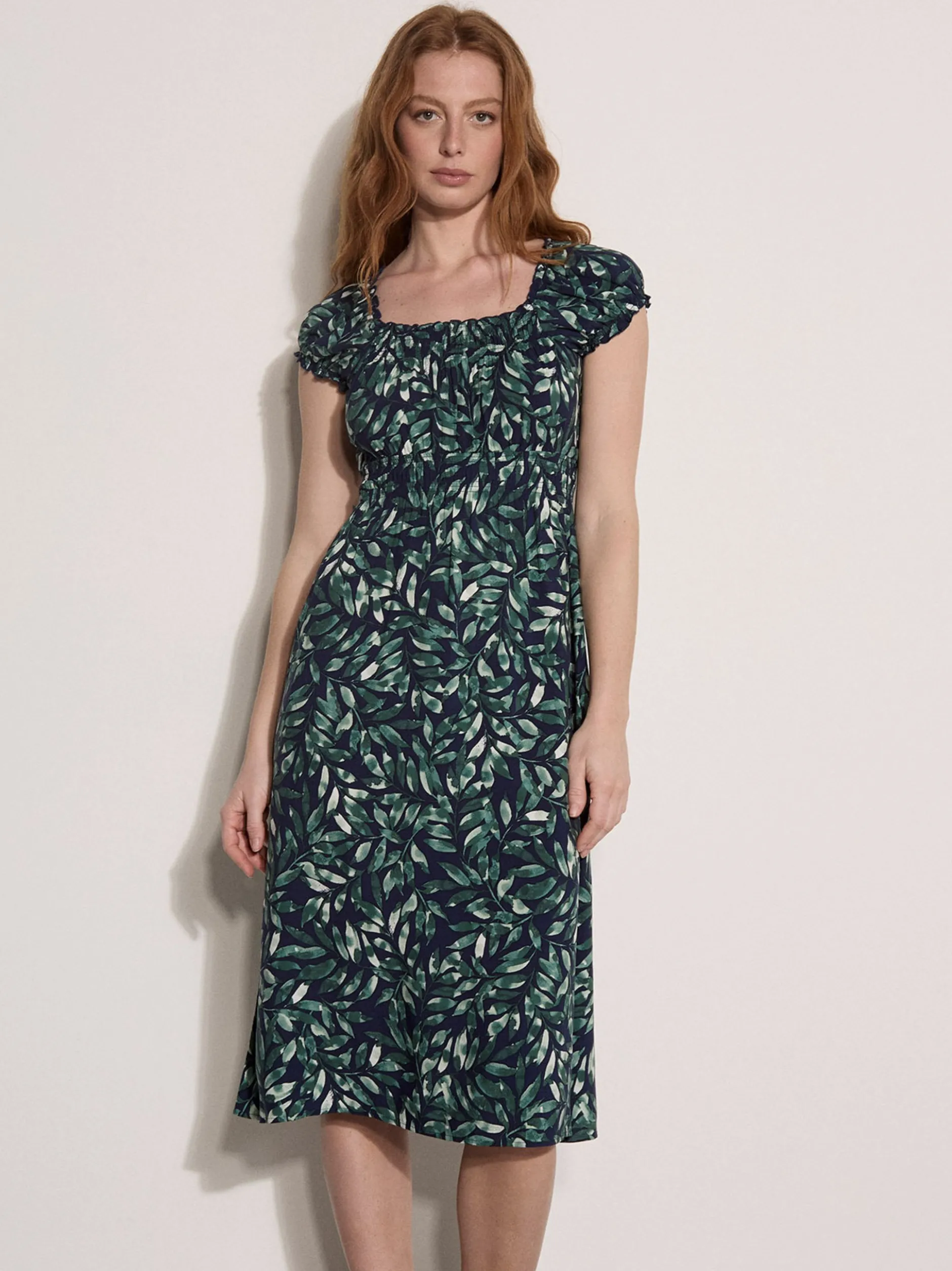 Apricot Damen Midikleid in marine mehrfarbig
