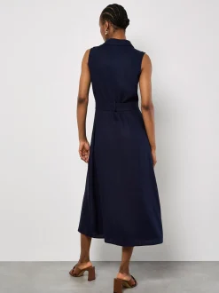 Apricot Damen Midikleid in marine blau - Länge: midi