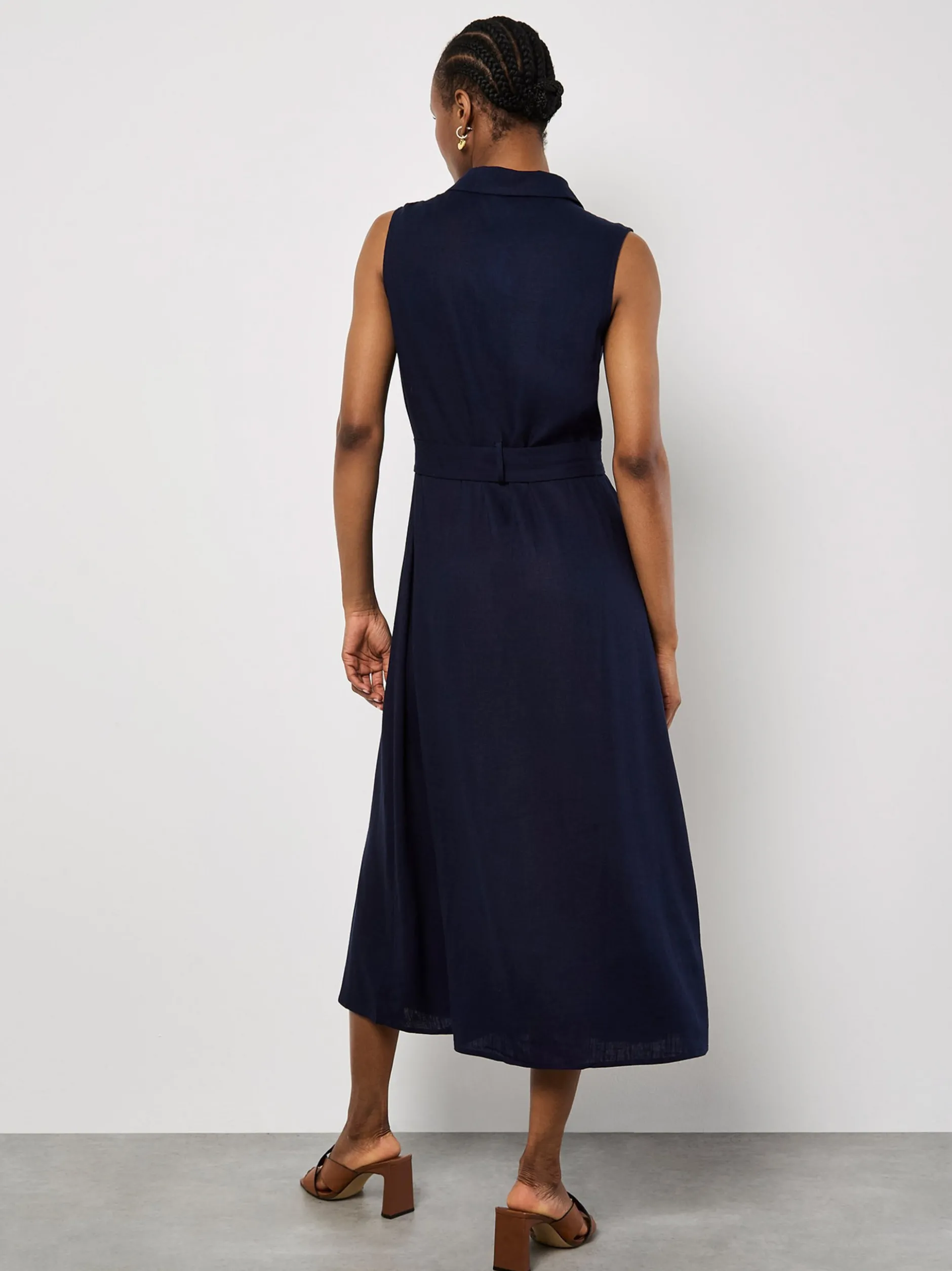 Apricot Damen Midikleid in marine blau - Länge: midi