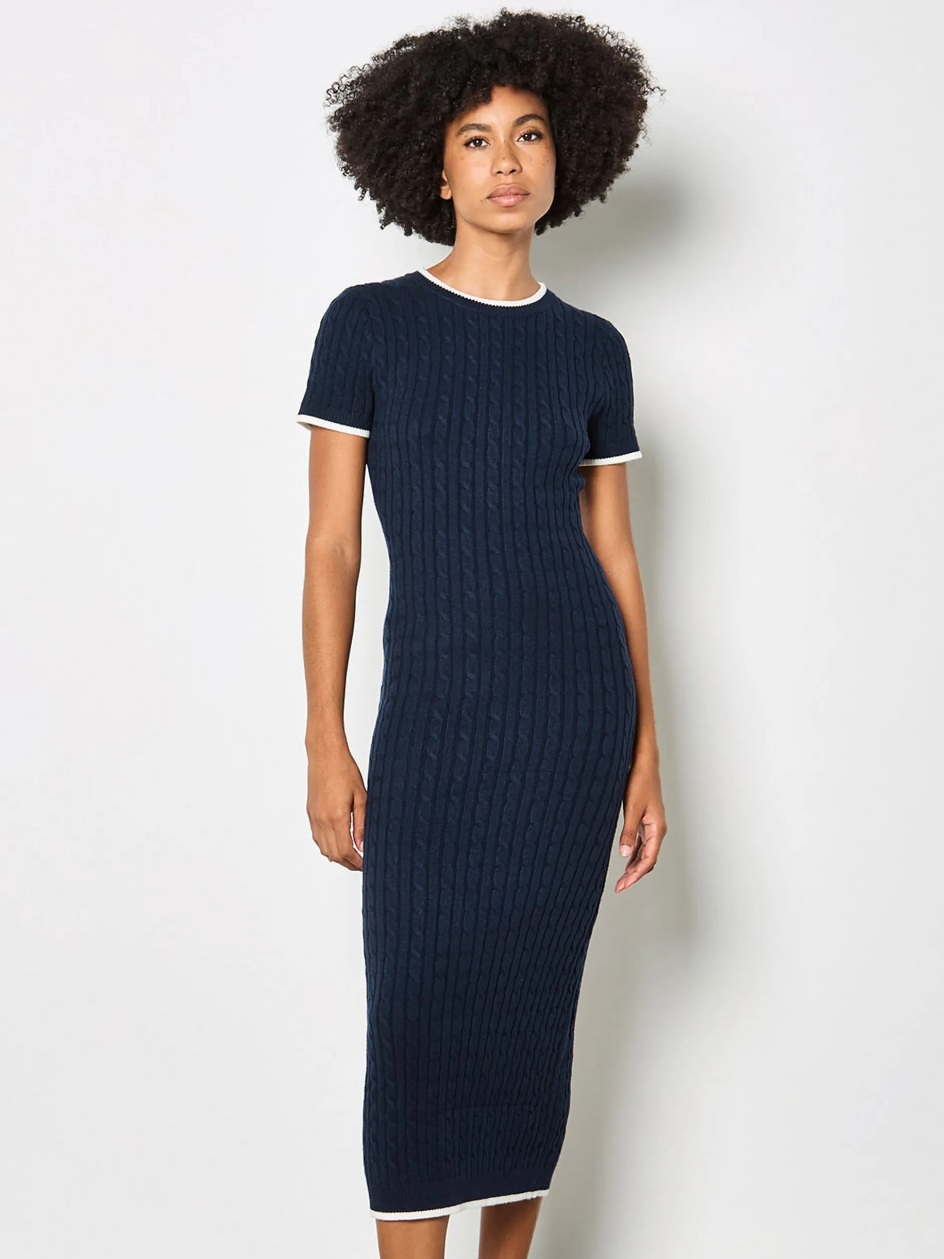 Apricot Damen Midikleid in marine blau - Länge: midi