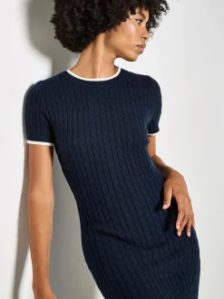 Apricot Damen Midikleid in marine blau - Länge: midi