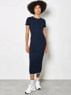 Apricot Damen Midikleid in marine blau - Länge: midi