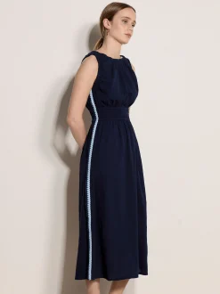 Apricot Damen Midikleid in marine blau - Länge: midi
