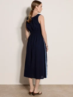 Apricot Damen Midikleid in marine blau - Länge: midi