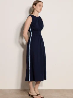 Apricot Damen Midikleid in marine blau - Länge: midi