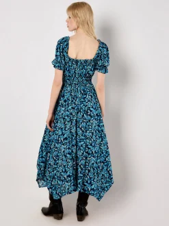 Apricot Damen Midikleid in marine mehrfarbig