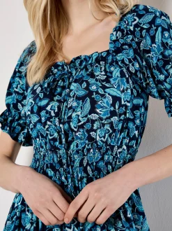 Apricot Damen Midikleid in marine mehrfarbig