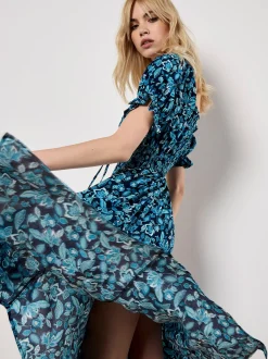 Apricot Damen Midikleid in marine mehrfarbig