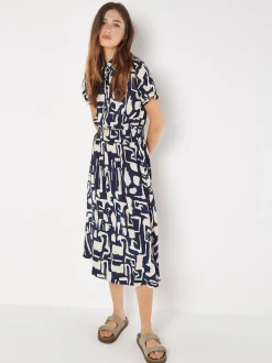 Apricot Damen Midikleid in marine blau - Länge: midi