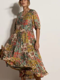 Apricot Damen Midikleid in mehrfarbig - Länge: midi
