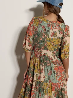 Apricot Damen Midikleid in mehrfarbig - Länge: midi
