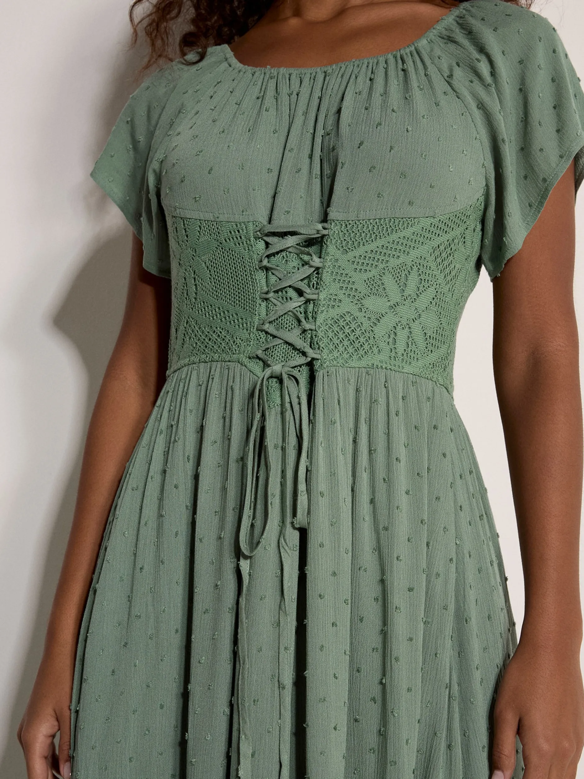 Apricot Damen Midikleid in mint - Länge: midi