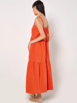 Apricot Damen Midikleid in orange - Länge: lang