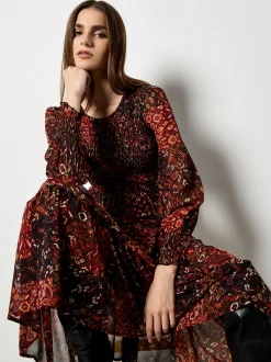 Apricot Damen Midikleid in rot - Ausschnitt: Rundhals