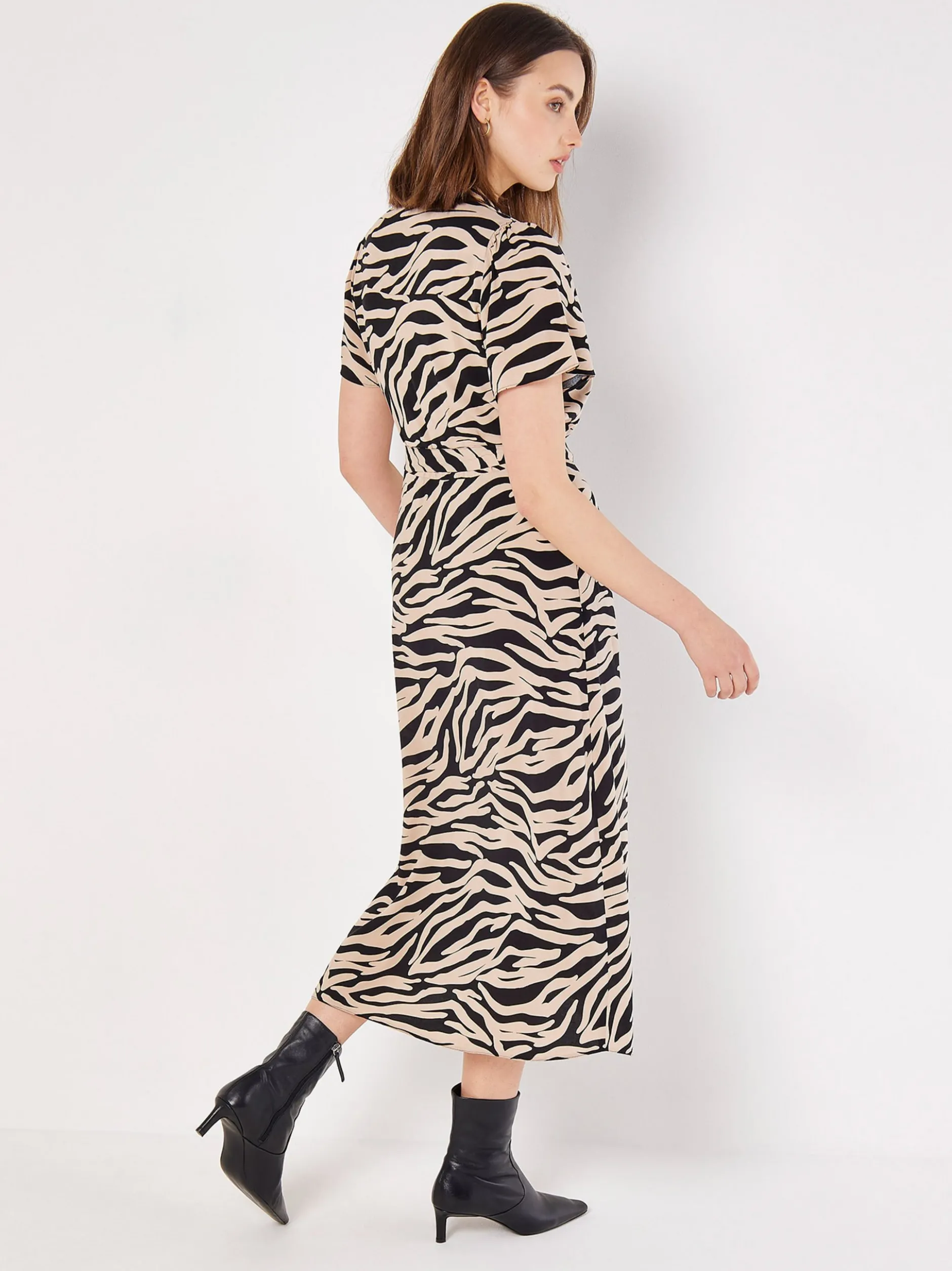 Apricot Damen Midikleid in schwarz - Länge: midi