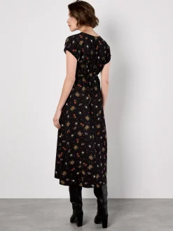 Apricot Damen Midikleid in schwarz - Länge: midi