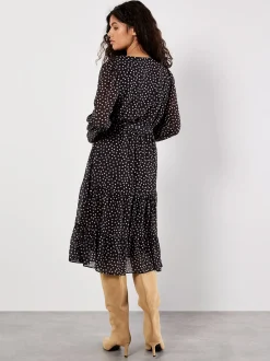 Apricot Damen Midikleid in schwarz - Länge: midi