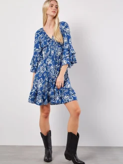 Apricot Damen Minikleid in blau - Länge: knielang
