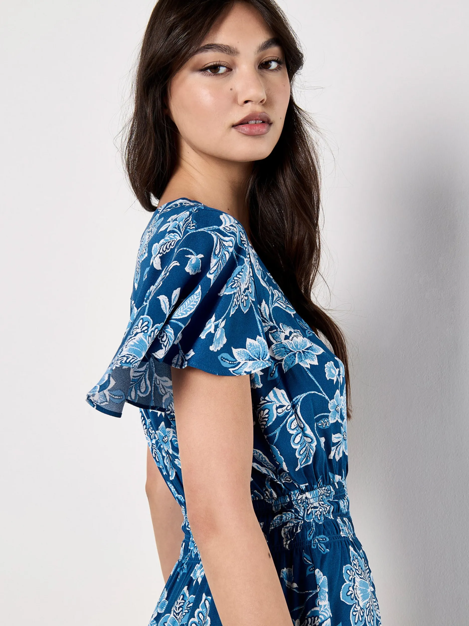 Apricot Damen Minikleid in blau - Länge: midi